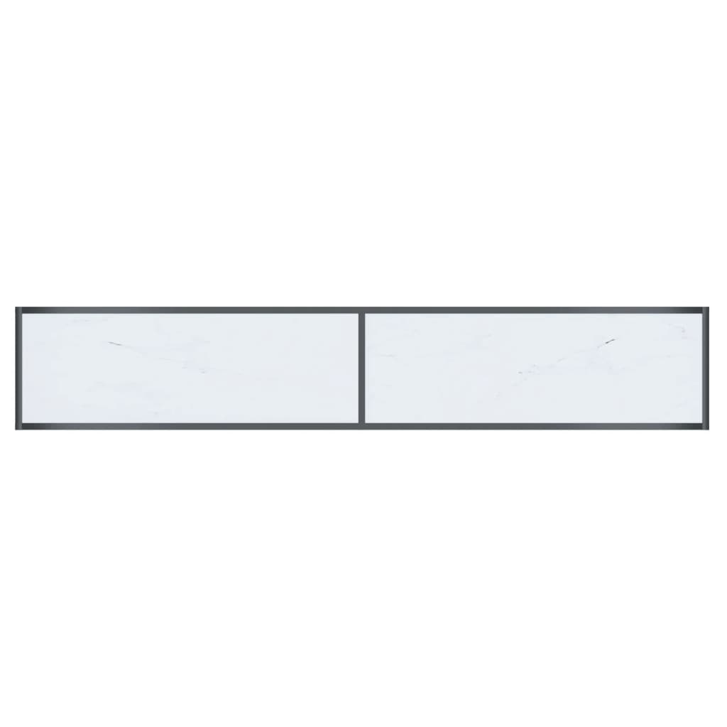 Mesa consola vidrio templado blanco 200x35x75,5 cm - Imagen 5