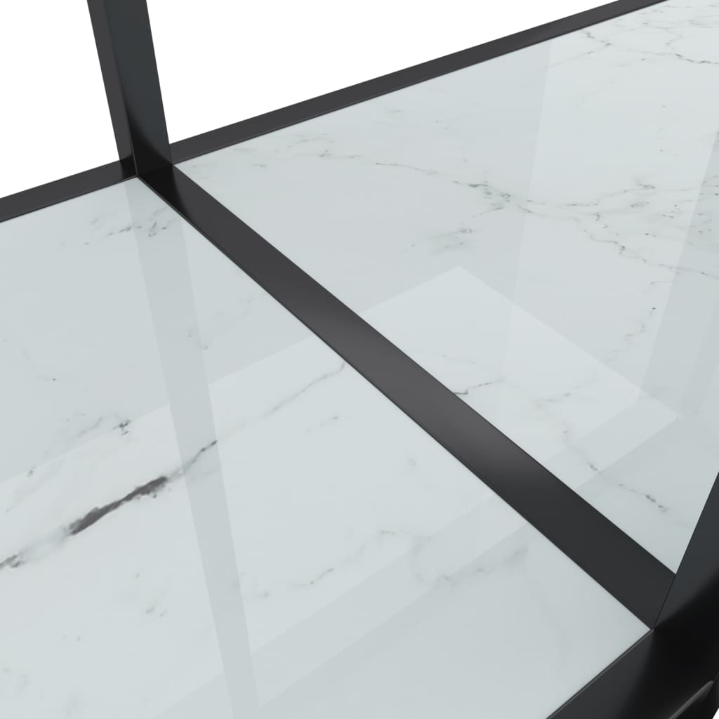 Mesa consola vidrio templado blanco 200x35x75,5 cm - Imagen 6