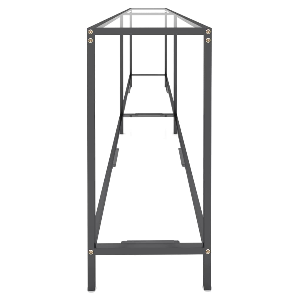 Mesa consola vidrio templado transparente 220x35x75,5 cm - Imagen 4