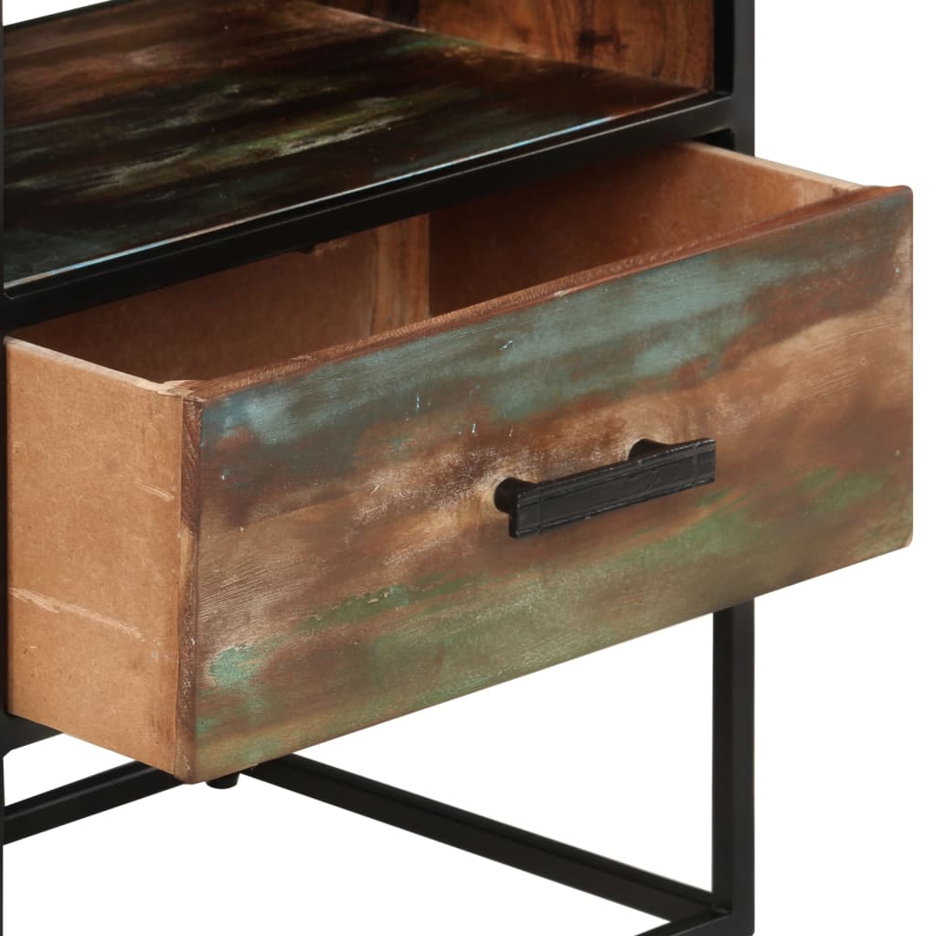 Mesita de noche de madera maciza reciclada 40x30x50 cm - Imagen 7