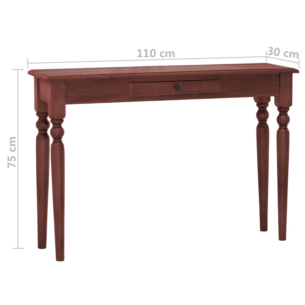 Mesa consola clásica de madera maciza caoba marrón 110x30x75cm - Imagen 6
