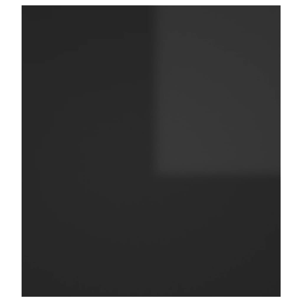 Mesa auxiliar madera contrachapada negro brillante 60x40x45 cm - Imagen 6