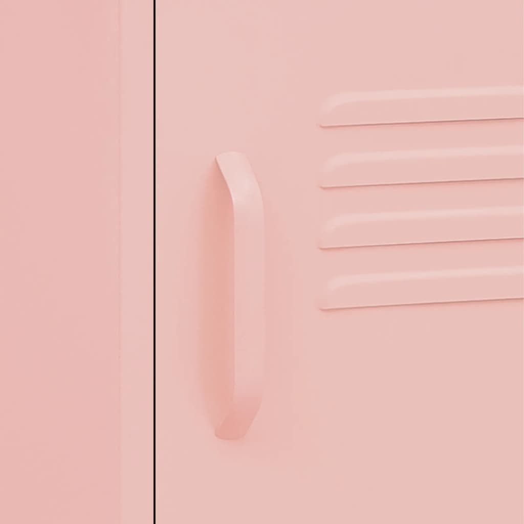 Mesita de noche acero rosa 35x35x51 cm - Imagen 7