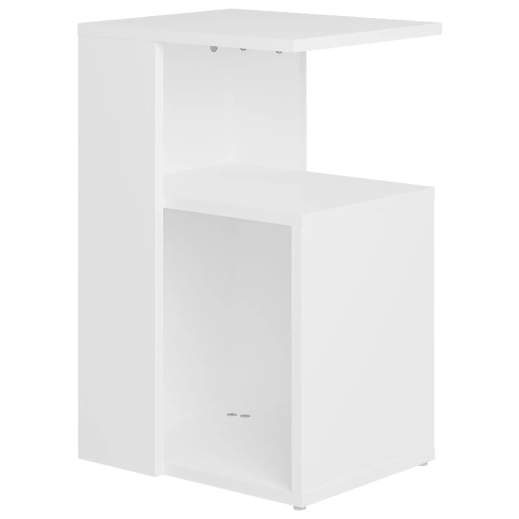 Mesa auxiliar de madera contrachapada blanco 36x30x56 cm - Imagen 2