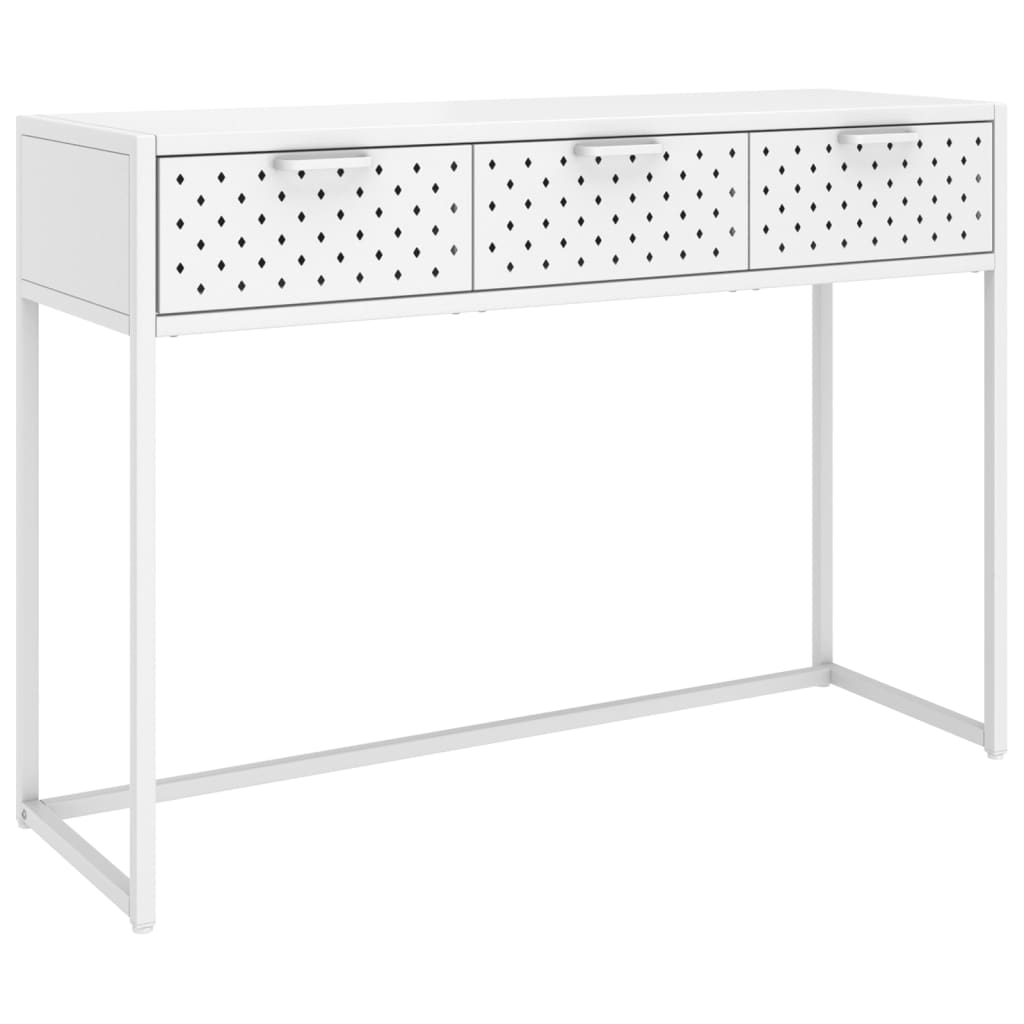 Mesa consola de acero blanca 106x35x75 cm - Imagen 2