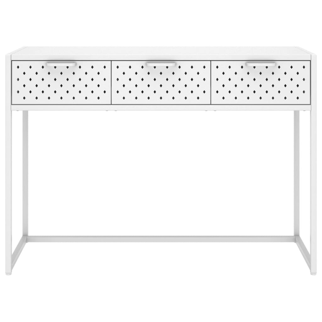 Mesa consola de acero blanca 106x35x75 cm - Imagen 3