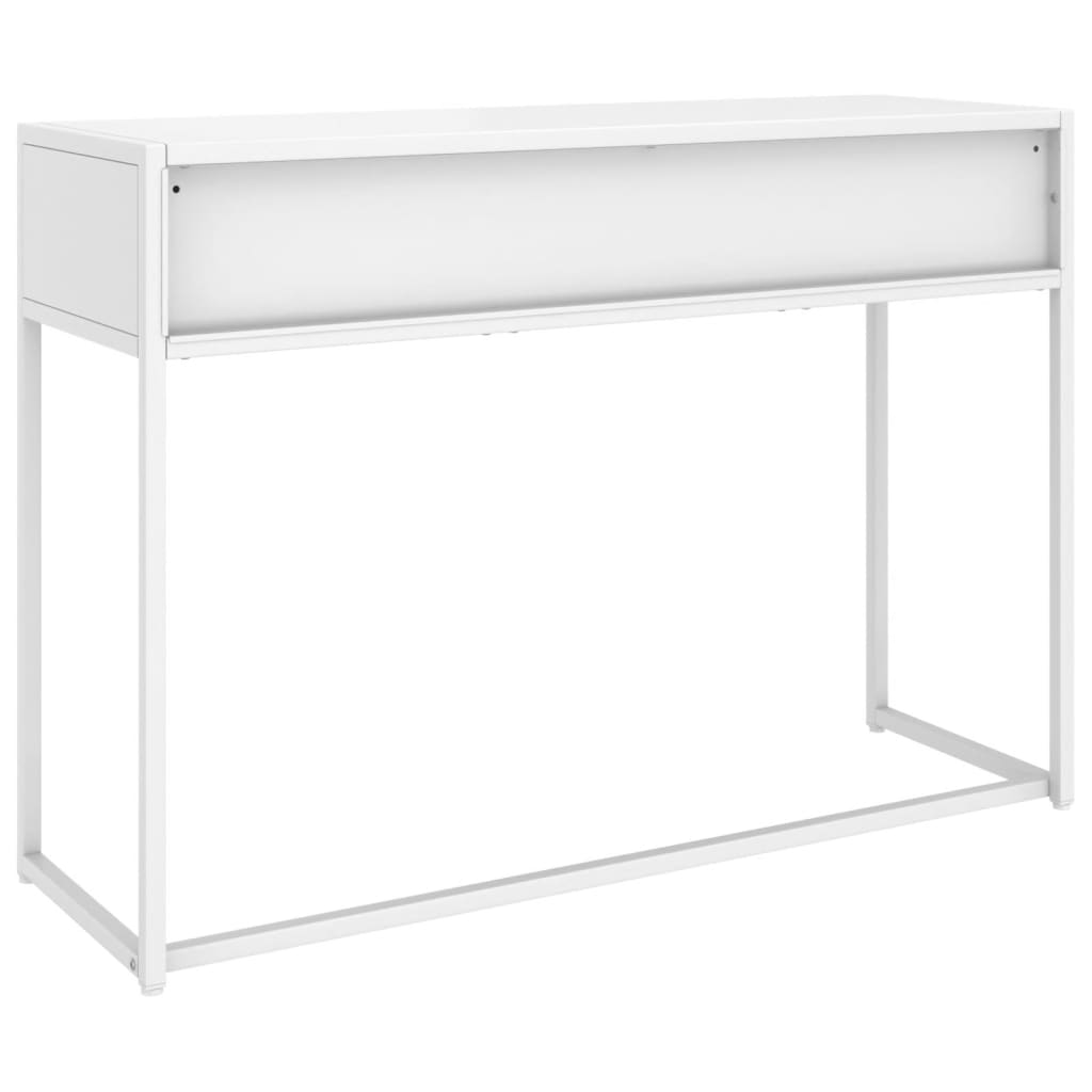 Mesa consola de acero blanca 106x35x75 cm - Imagen 5