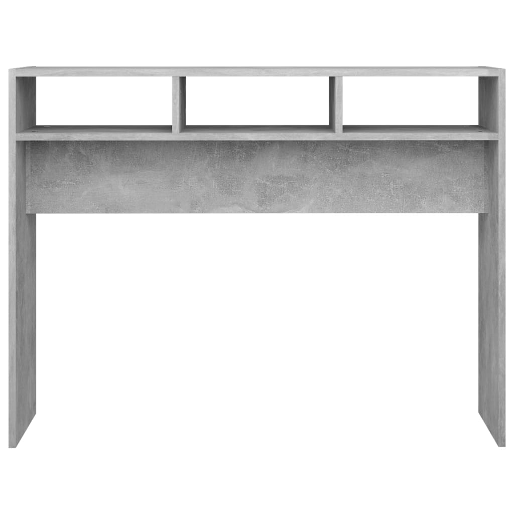 Mesa consola madera de ingeniería gris hormigón 105x30x80 cm - Imagen 5