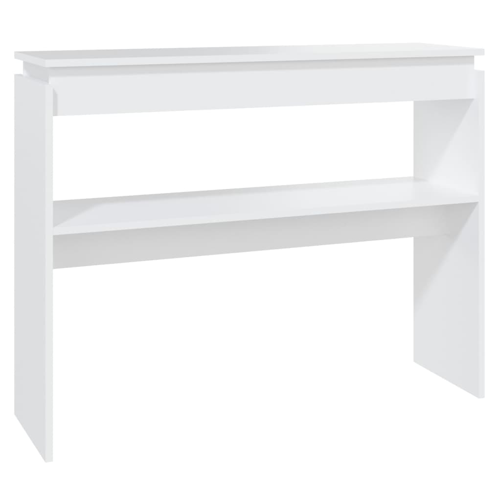 Mesa consola madera de ingeniería blanca 102x30x80 cm - Imagen 2