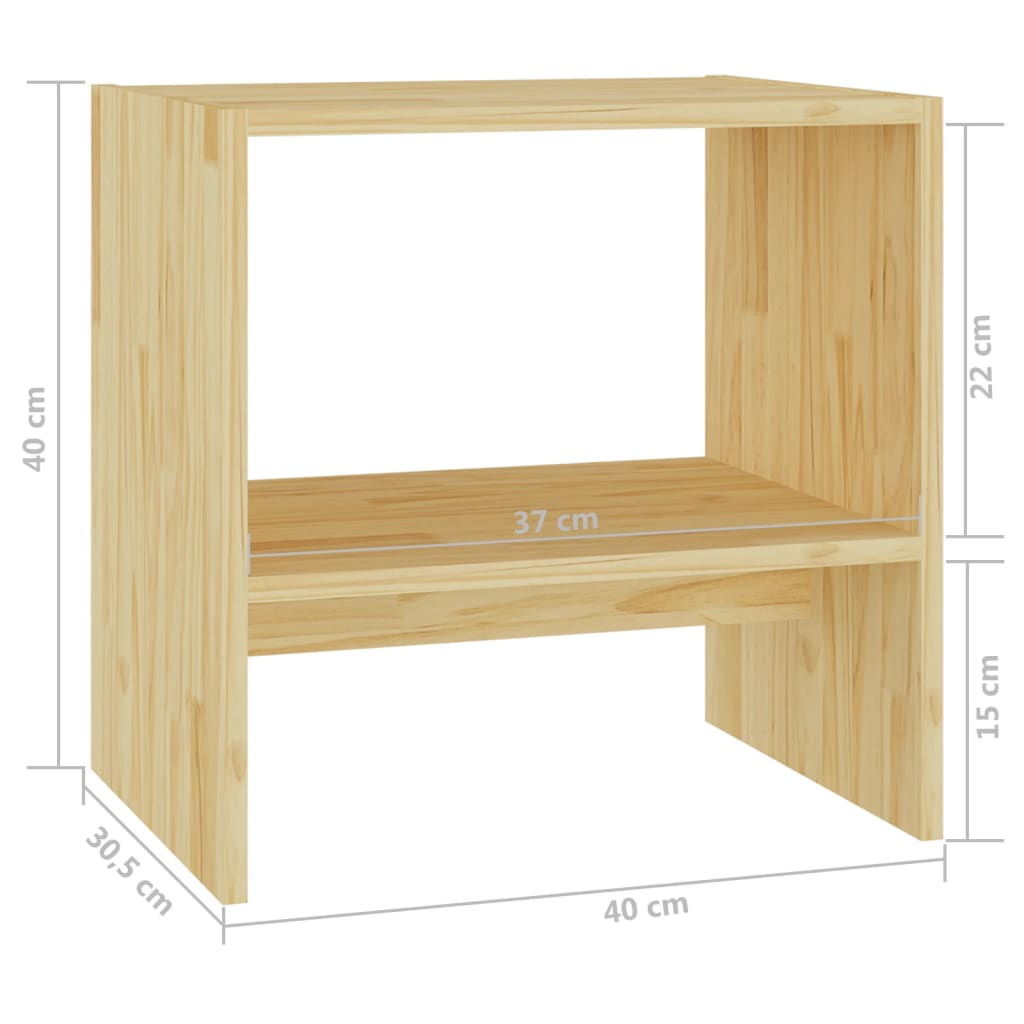 Mesita de noche madera maciza de pino 40x30,5x40 cm - Imagen 8