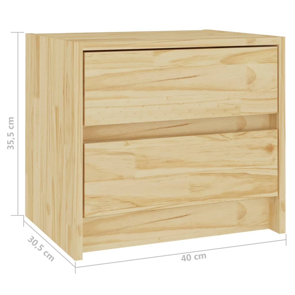 Mesita de noche madera maciza de pino 40x30,5x35,5 cm - Imagen 7