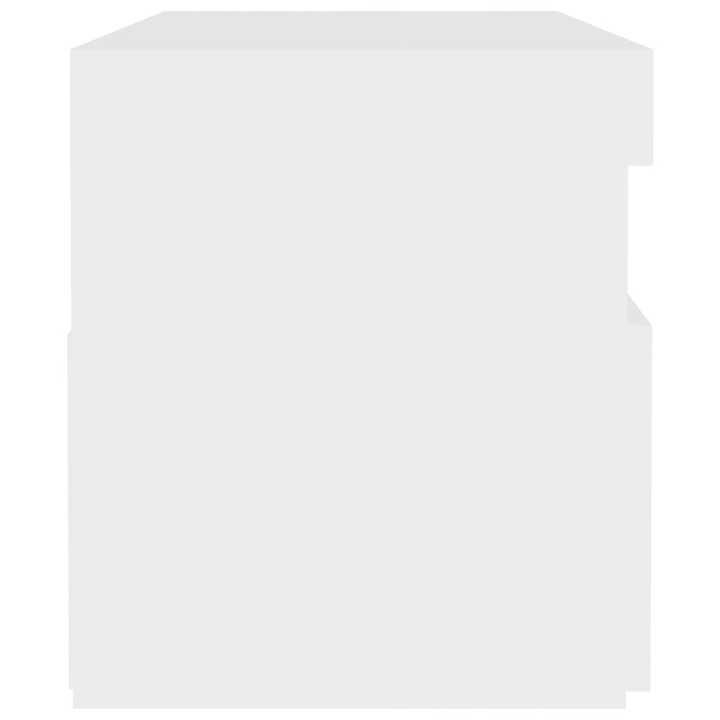 Mesita de noche luces LED 2 uds contrachapada blanco 60x35x40cm - Imagen 11