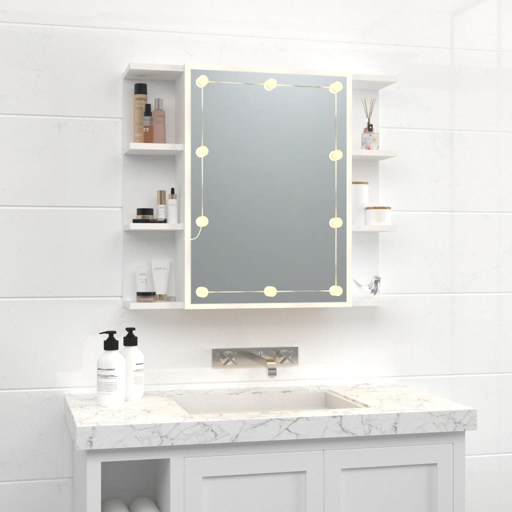 Mueble con espejo y luces LED blanco 70x16,5x60 cm - Imagen 3