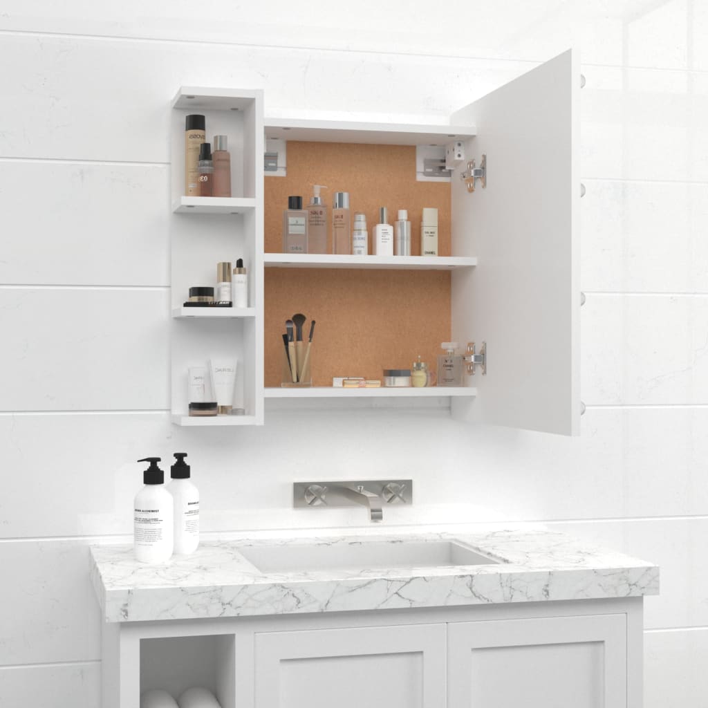 Mueble con espejo y luces LED blanco 70x16,5x60 cm - Imagen 5