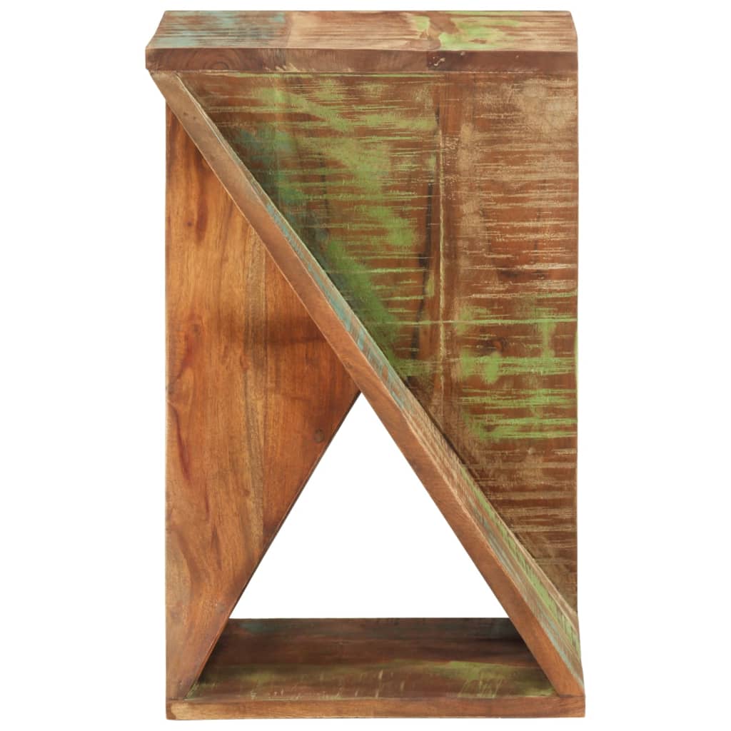 Mesa auxiliar madera maciza reciclada 35x35x55 cm - Imagen 2