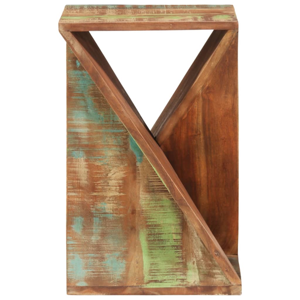 Mesa auxiliar madera maciza reciclada 35x35x55 cm - Imagen 3