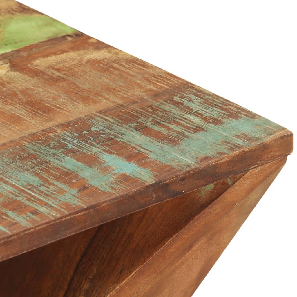 Mesa auxiliar madera maciza reciclada 35x35x55 cm - Imagen 5