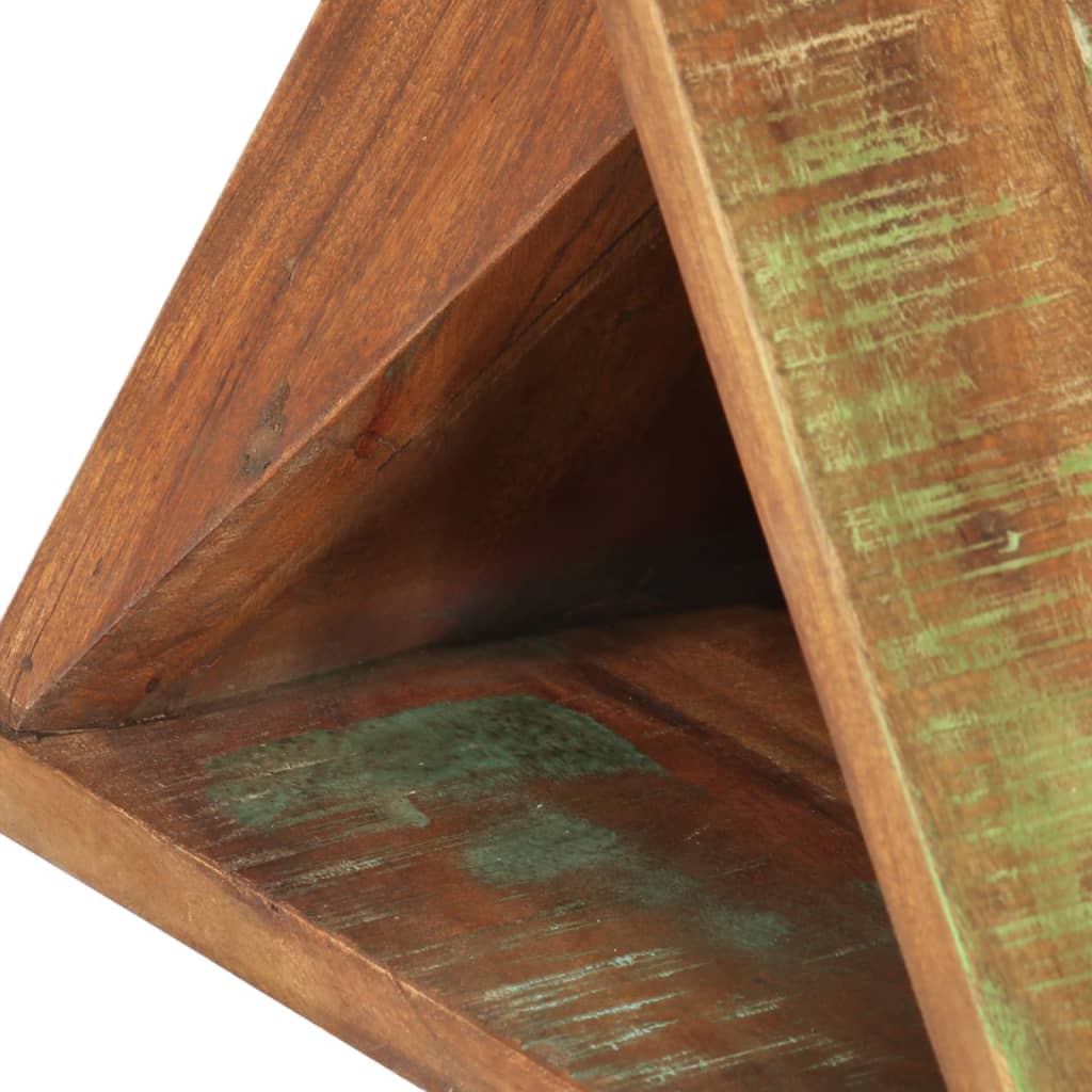 Mesa auxiliar madera maciza reciclada 35x35x55 cm - Imagen 6