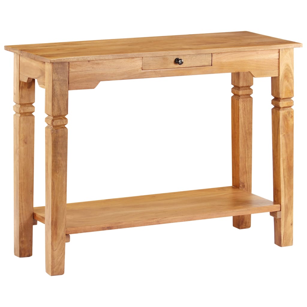 Mesa consola de madera maciza de acacia 100x40x76 cm - Imagen 11