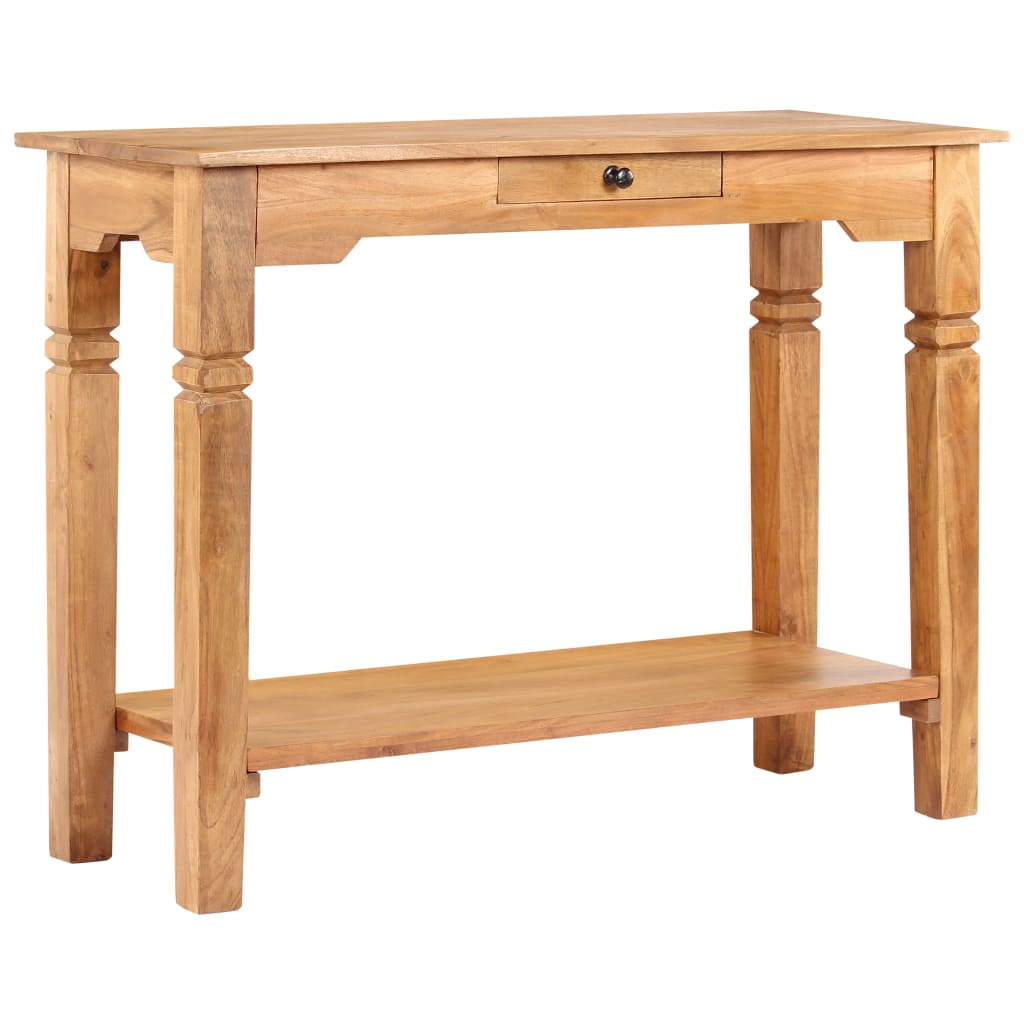 Mesa consola de madera maciza de acacia 100x40x76 cm - Imagen 12