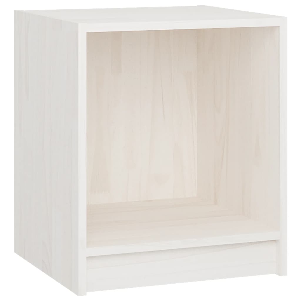 Mesita de noche 2 uds madera de pino blanco 35,5x33,5x41,5 cm - Imagen 5