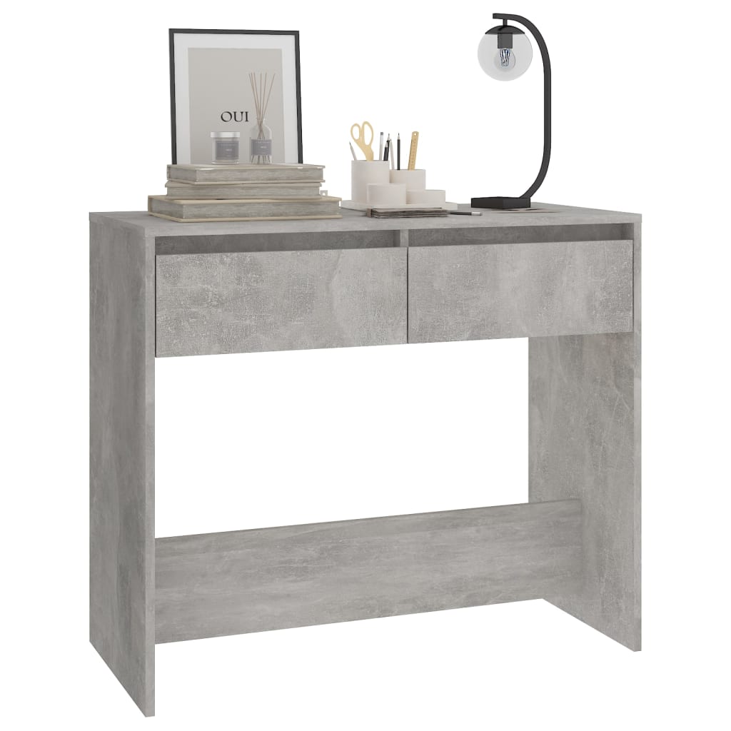 Mesa consola madera contrachapada gris hormigón 89x41x76,5 cm - Imagen 4