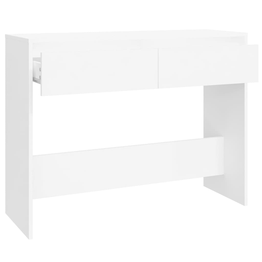 Mesa consola madera de ingeniería blanca 100x35x76,5 cm - Imagen 6