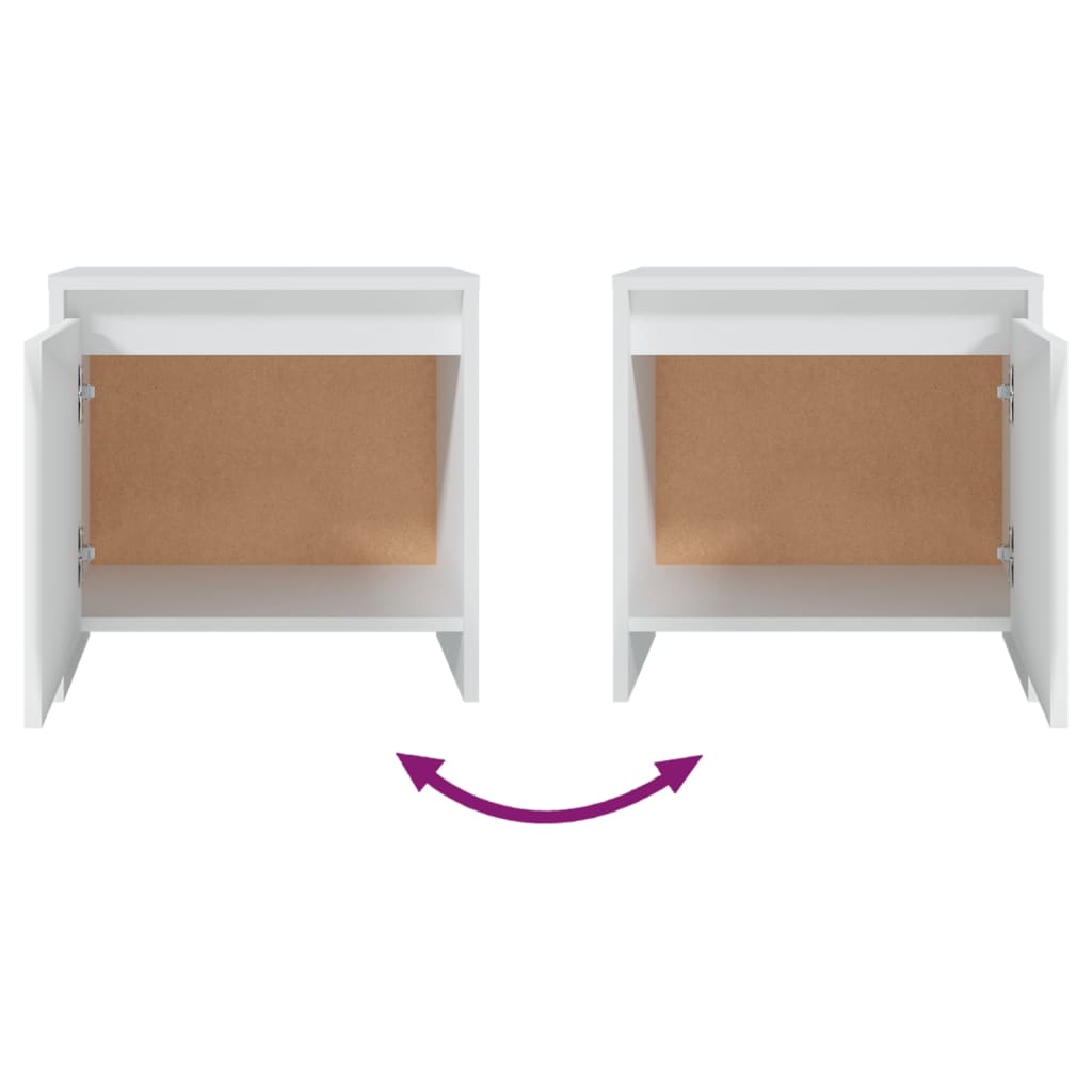 Mesita de noche madera de ingeniería blanco 45x34x44,5 cm - Imagen 7