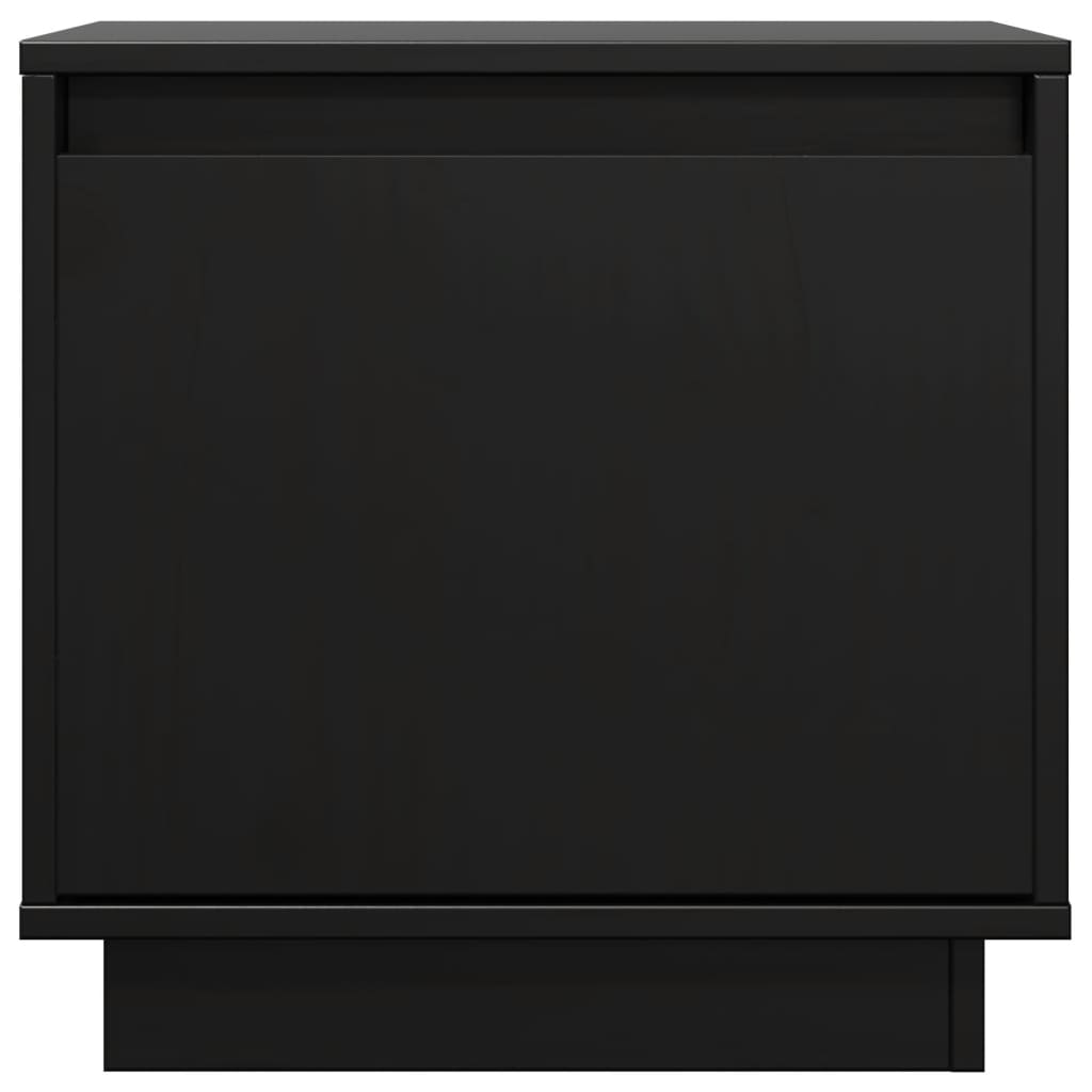 Mesita de noche de madera maciza de pino negro 40x30x40 cm - Imagen 4