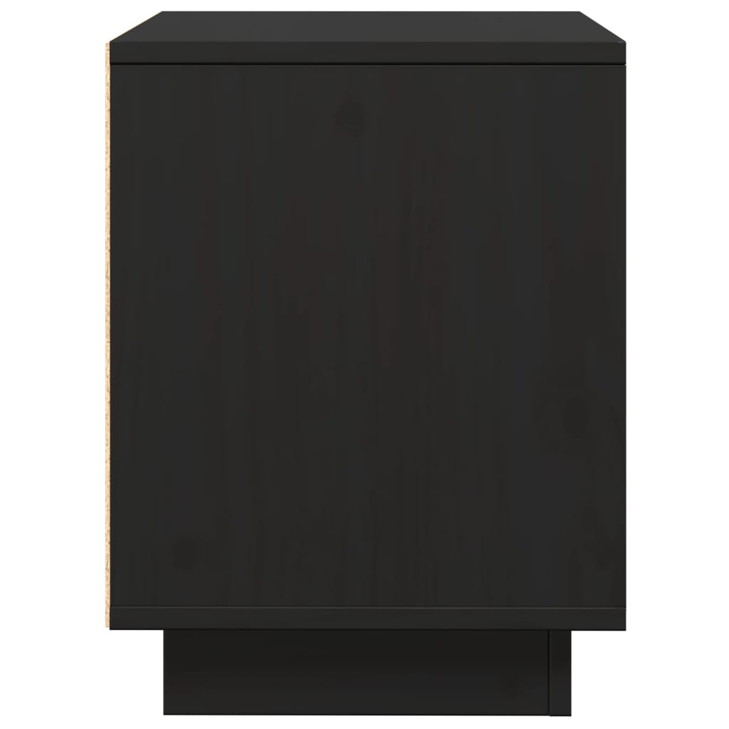 Mesita de noche de madera maciza de pino negro 40x30x40 cm - Imagen 6