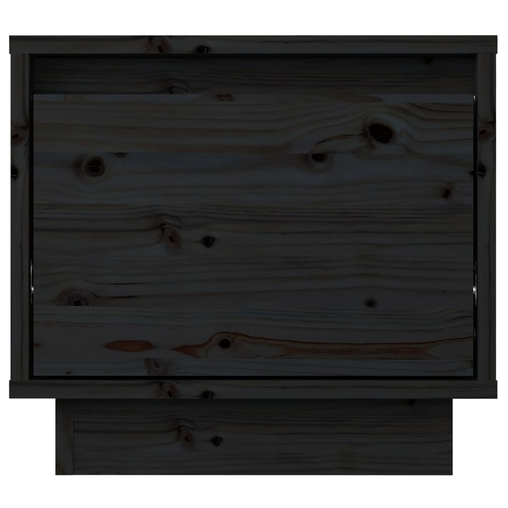 Mesita de noche madera maciza de pino negro 35x34x32 cm - Imagen 4
