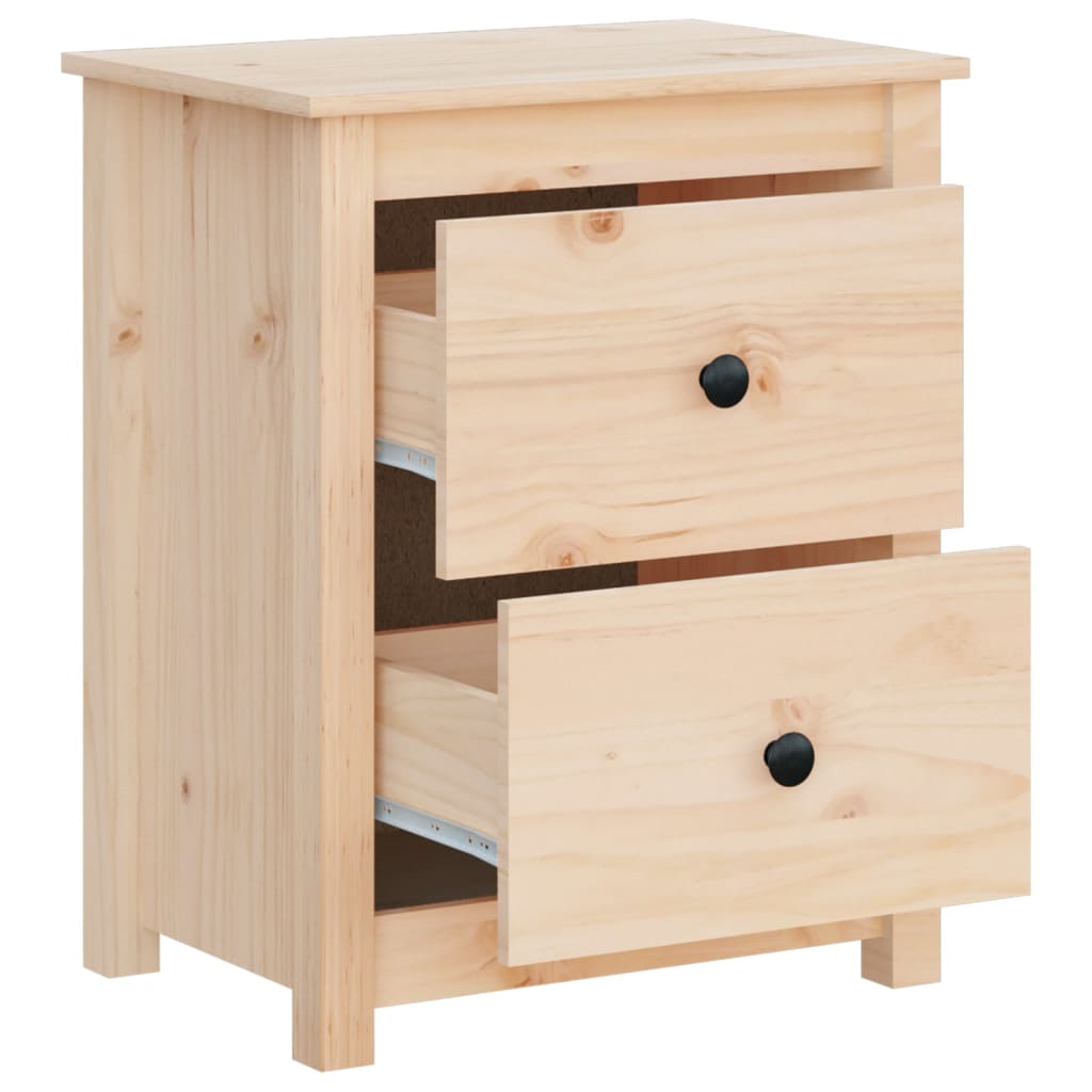 Mesita de noche madera maciza de pino 50x35x61,5 cm - Imagen 5