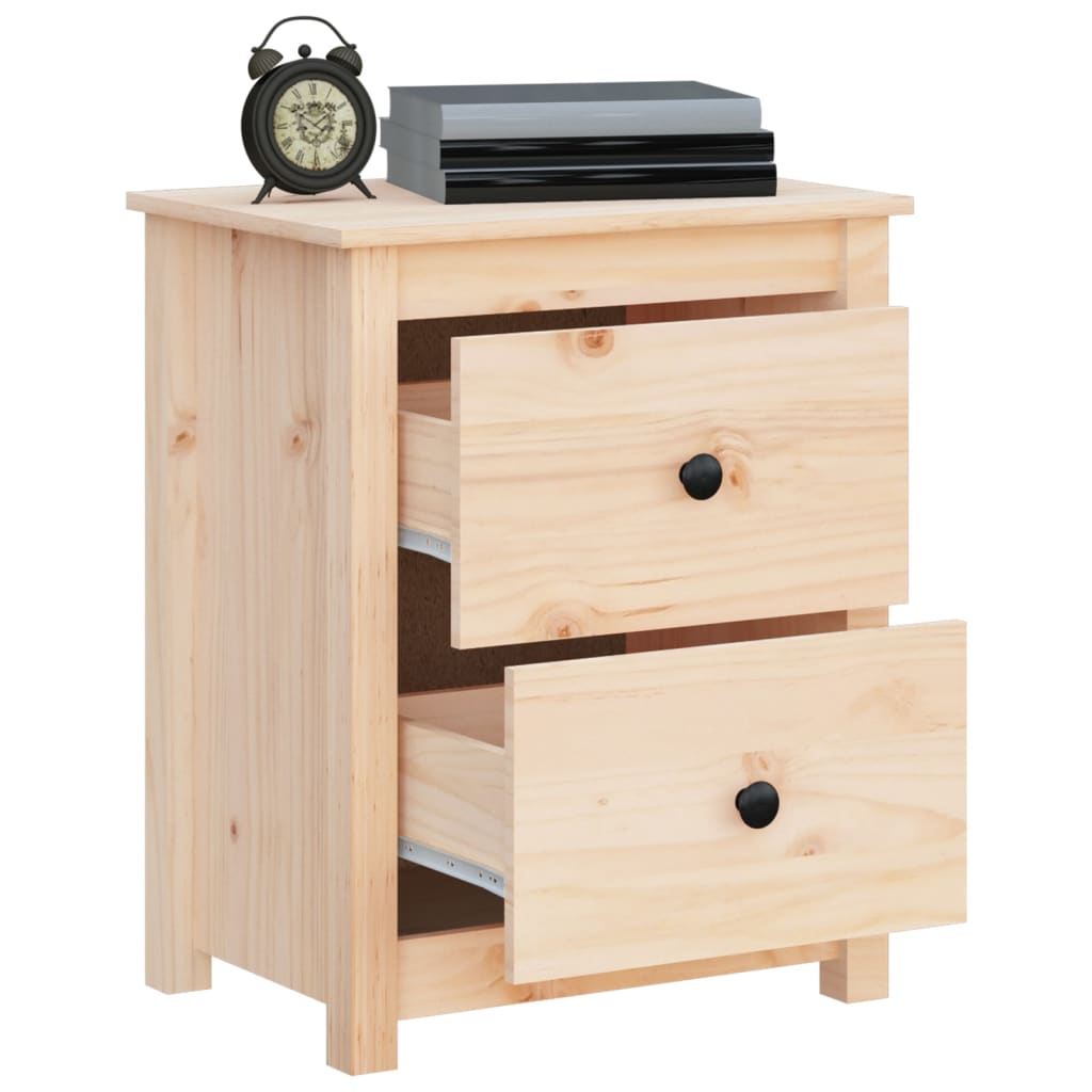 Mesita de noche madera maciza de pino 50x35x61,5 cm - Imagen 7