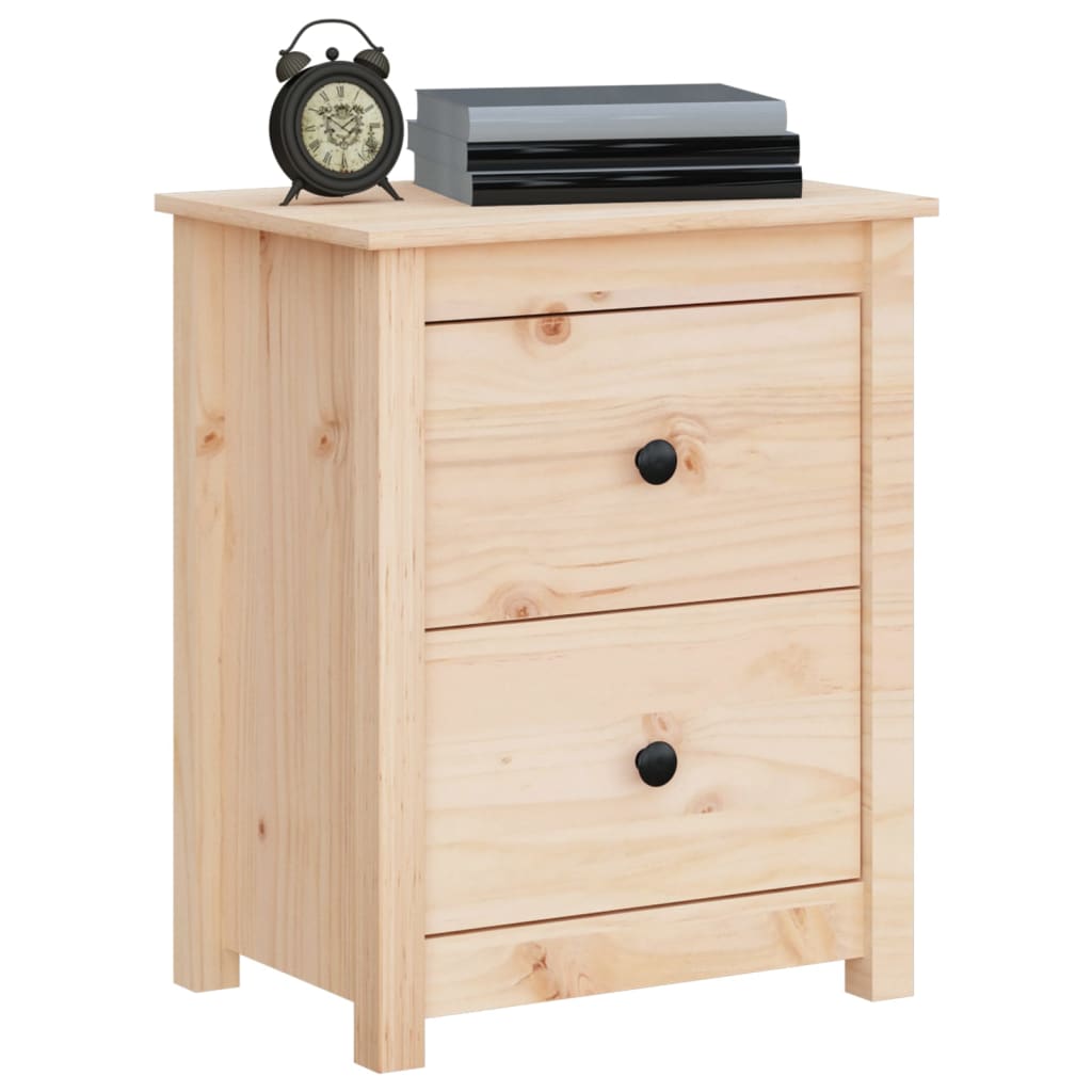 Mesita de noche madera maciza de pino 50x35x61,5 cm - Imagen 8