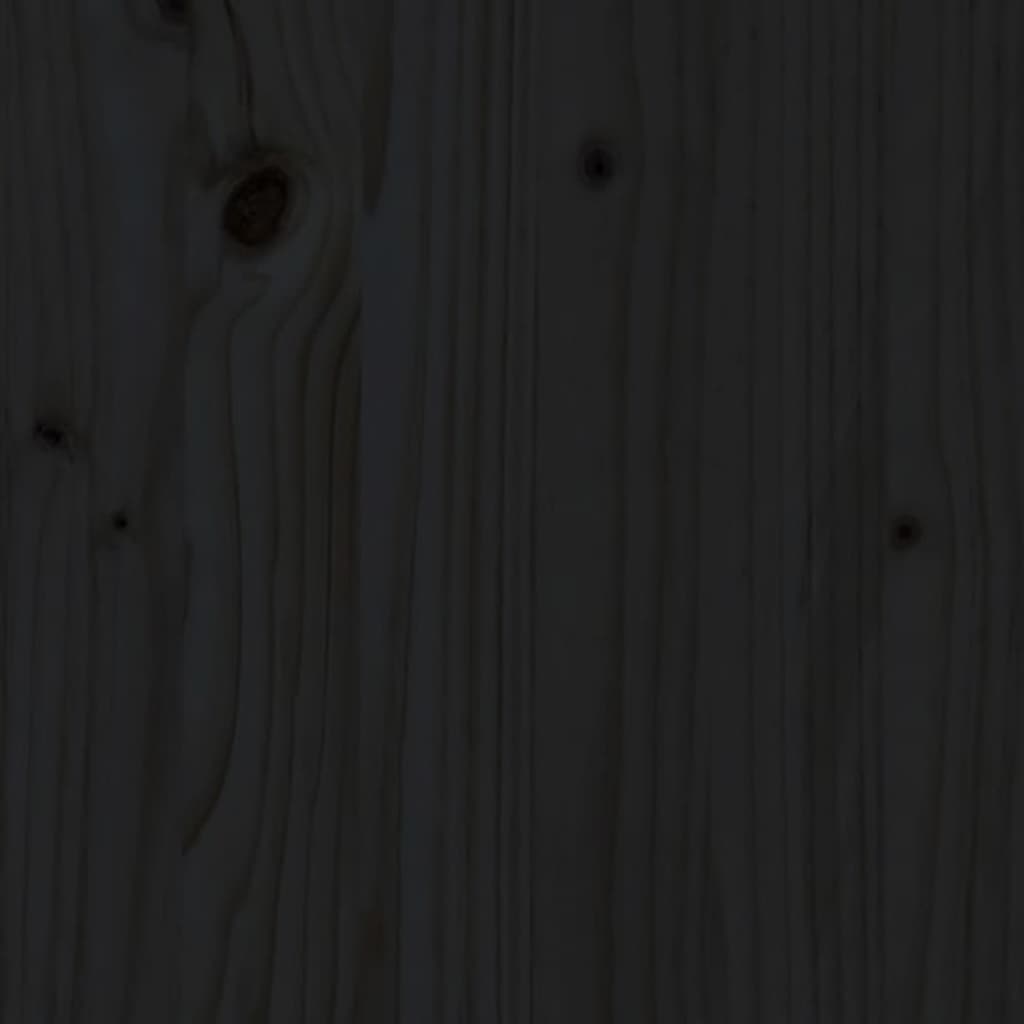 Mesita de noche madera maciza de pino negra 40x35x49 cm - Imagen 8