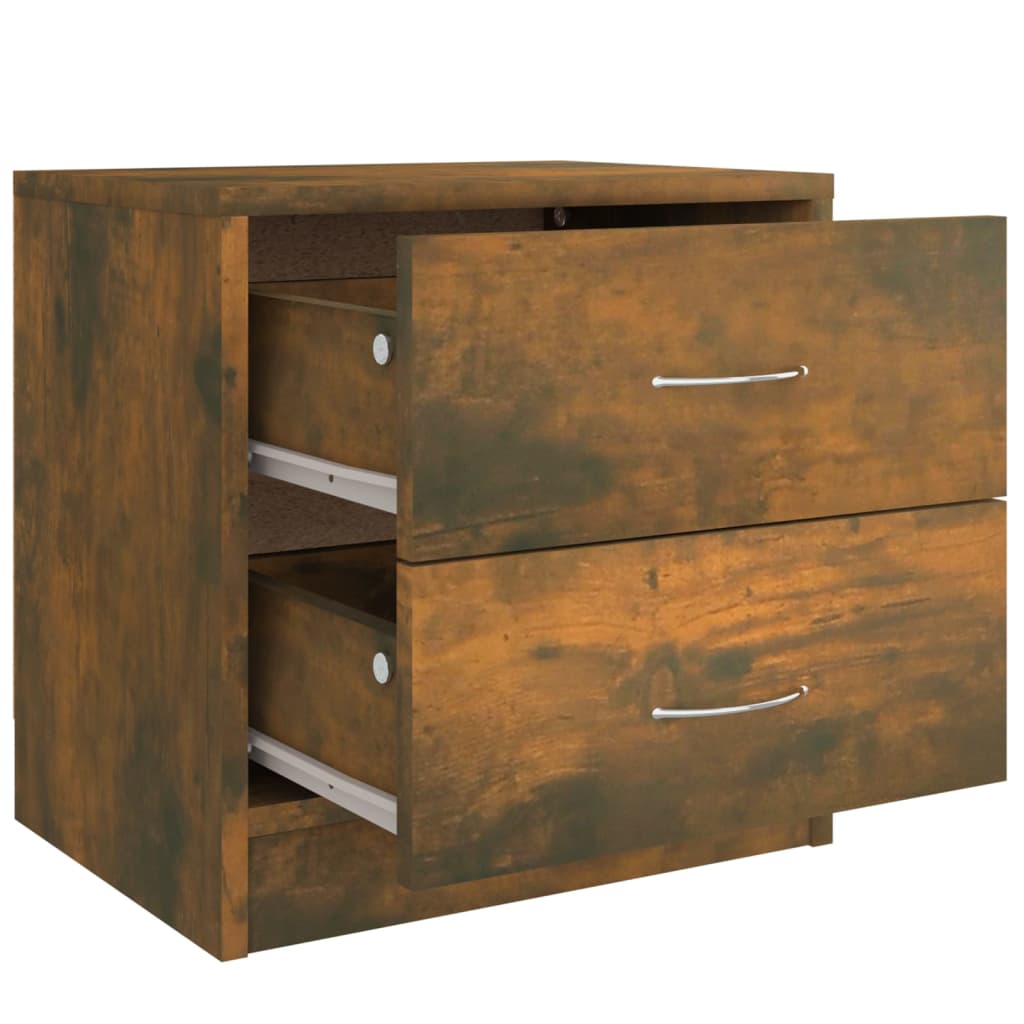 Mesita de noche madera contrachapada roble ahumado 40x30x40 cm - Imagen 6