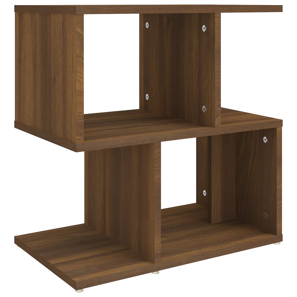 Mesita de noche madera contrachapada marrón roble 50x30x51,5cm - Imagen 2