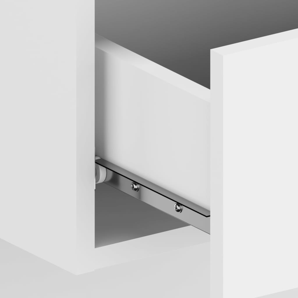 Mesita de noche de pared blanco brillante - Imagen 7
