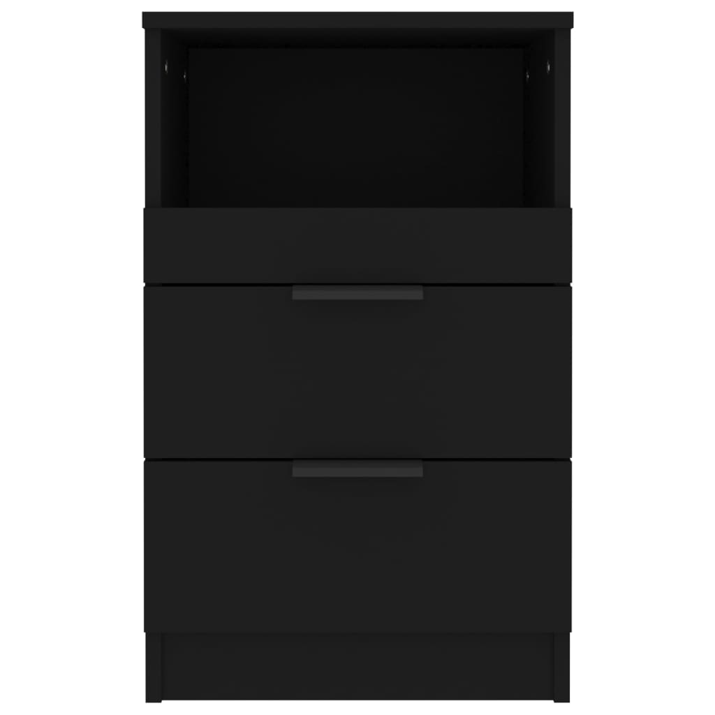 Mesita de noche madera contrachapada color negro - Imagen 3