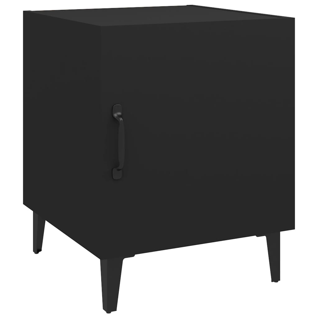 Mesita de noche madera contrachapada negra - Imagen 2