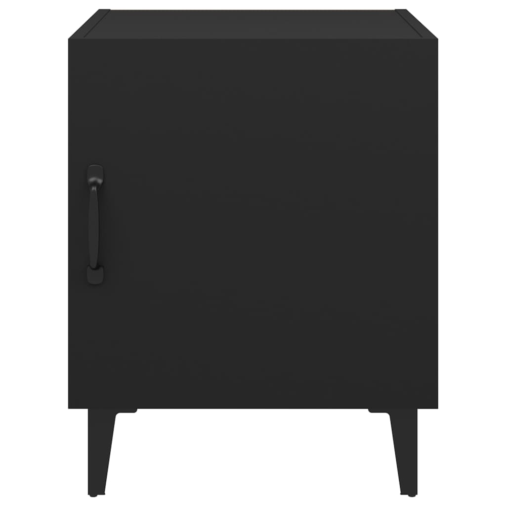 Mesita de noche madera contrachapada negra - Imagen 3