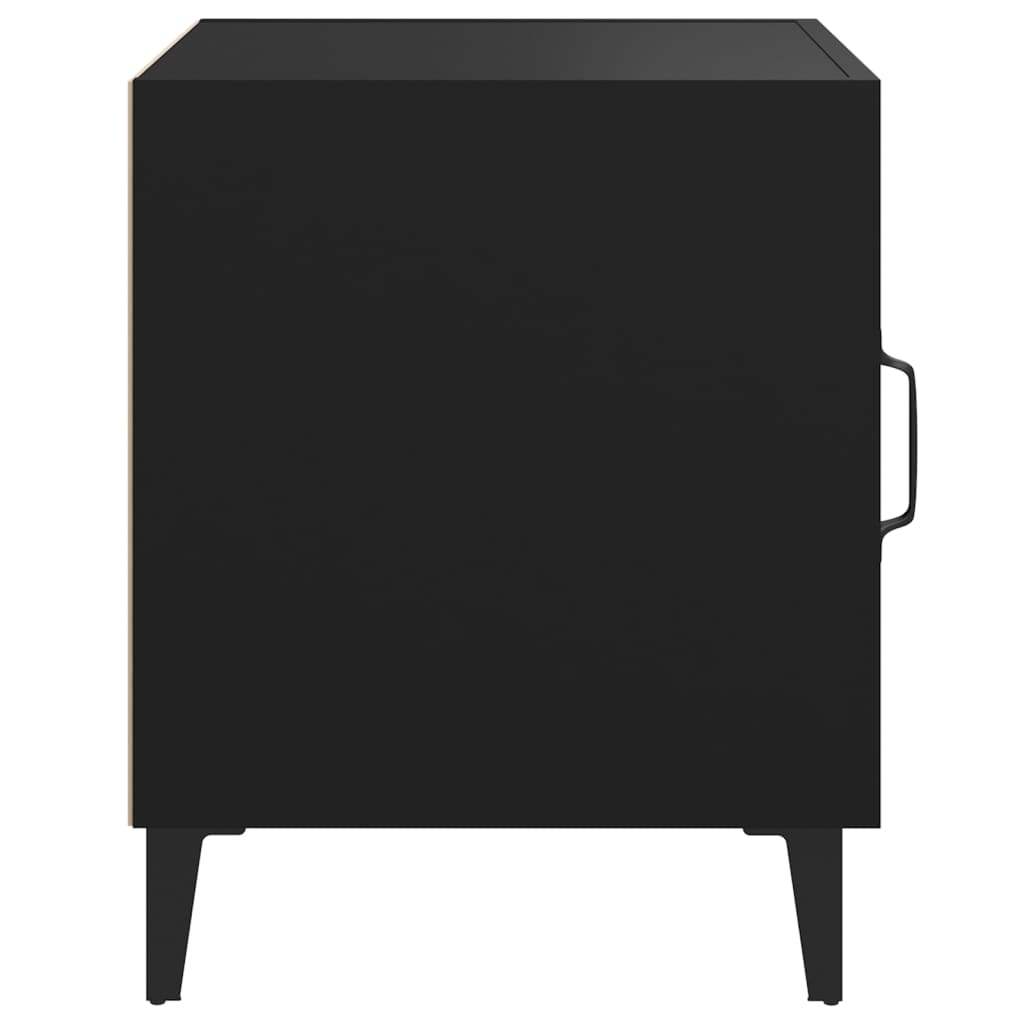 Mesita de noche madera contrachapada negra - Imagen 4