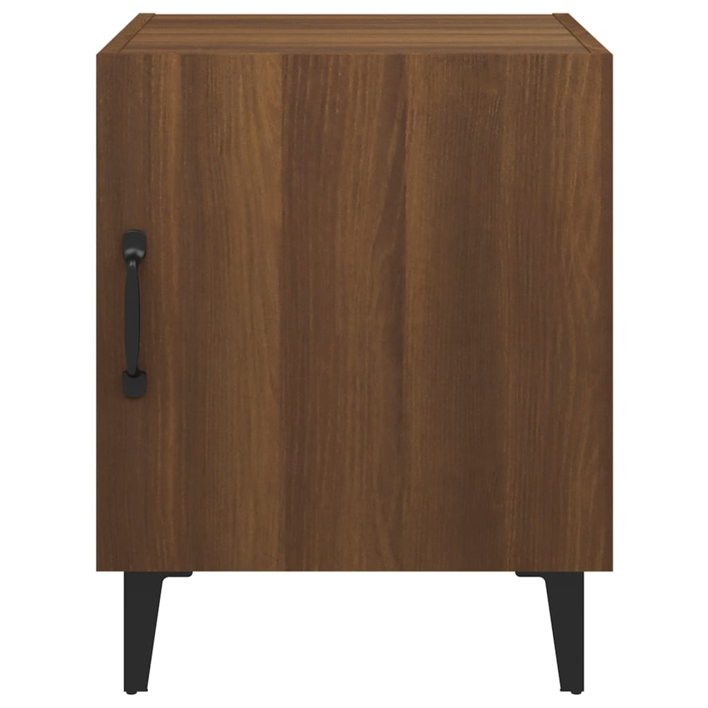 Mesita de noche madera contrachapada color roble marrón - Imagen 3