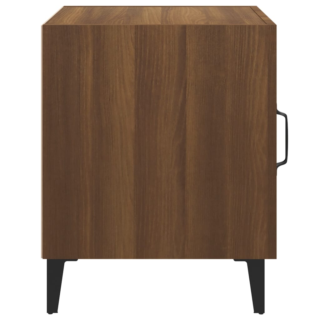 Mesita de noche madera contrachapada color roble marrón - Imagen 4