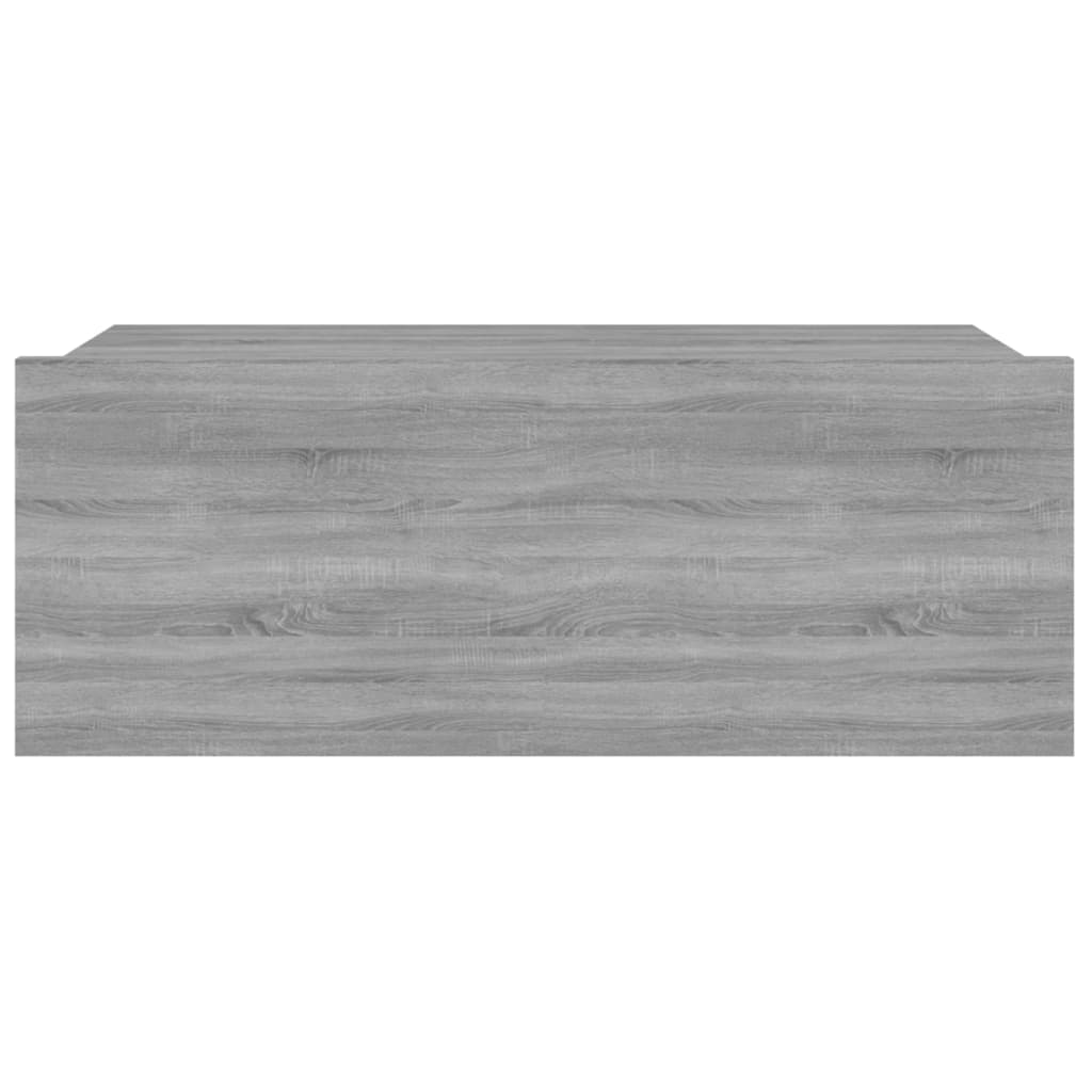 Mesita de noche flotante madera contrachapada gris 40x30x15cm - Imagen 6