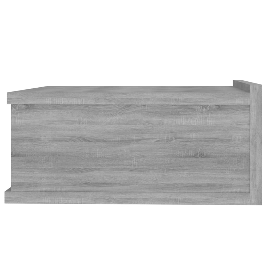 Mesita de noche flotante madera contrachapada gris 40x30x15cm - Imagen 8