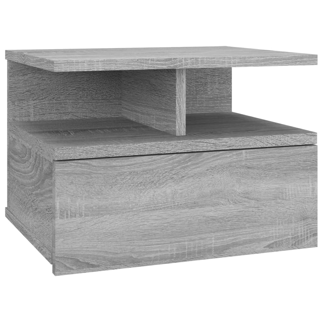 Mesita de noche flotante madera gris Sonoma 40x31x27 cm - Imagen 2