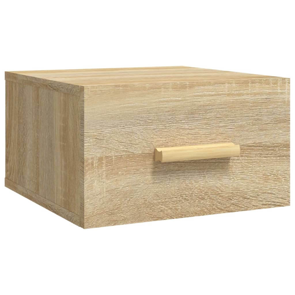 Mesita de noche de pared color roble Sonoma 35x35x20 cm - Imagen 2