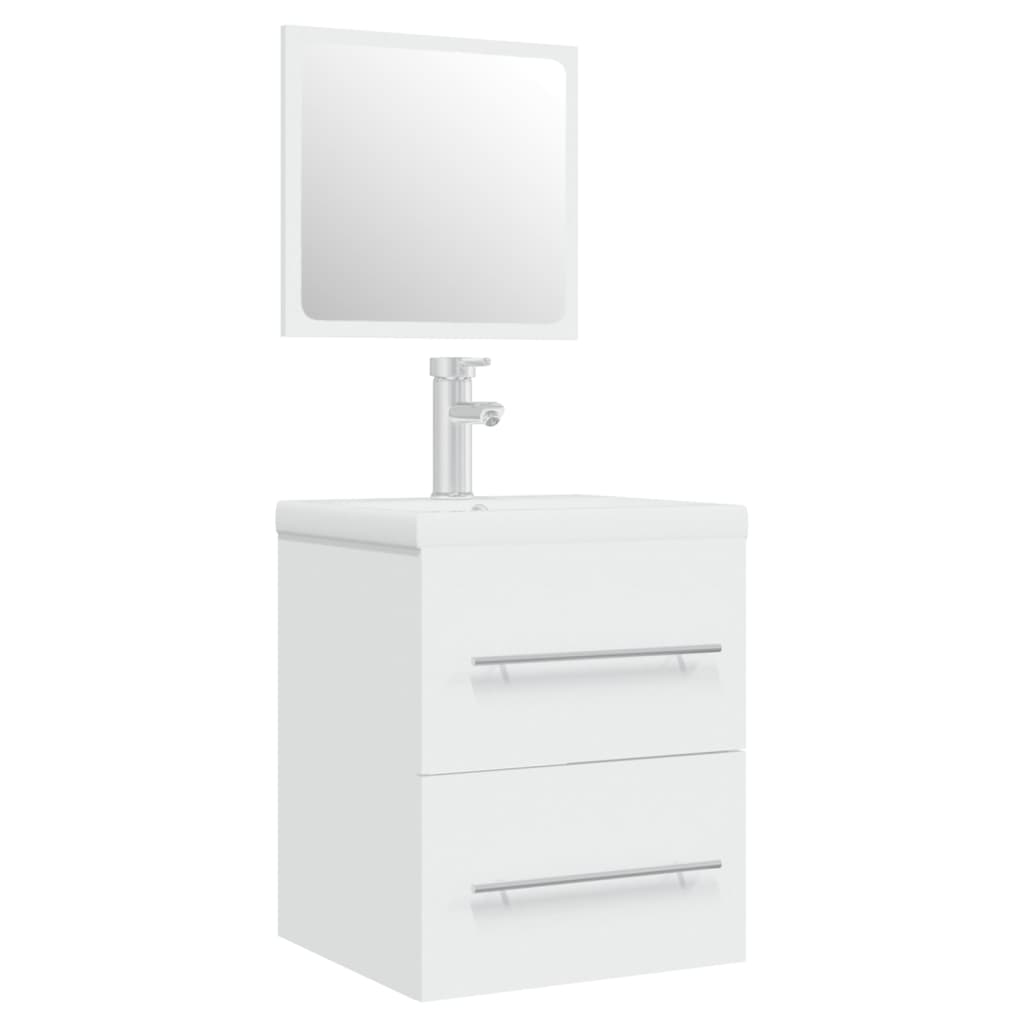 Mueble de baño con lavabo madera contrachapada blanco - Imagen 2