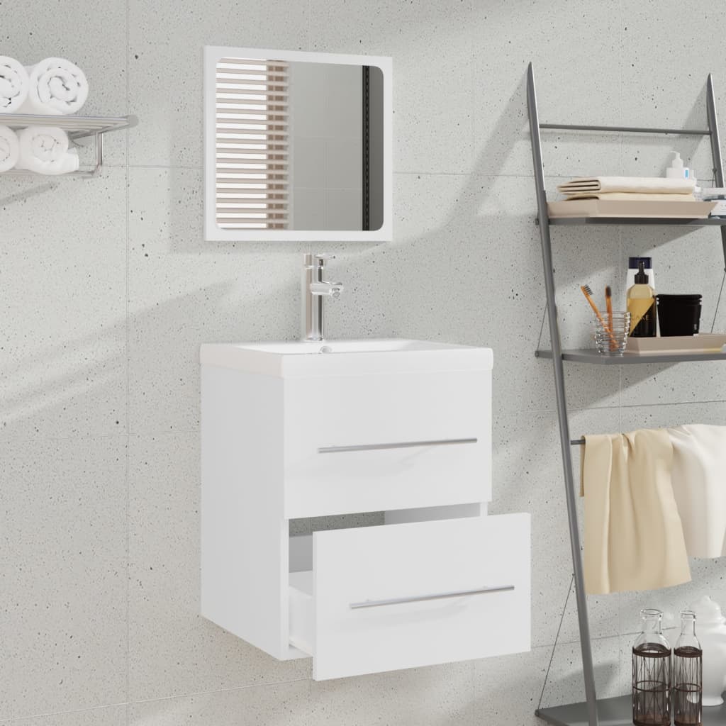 Mueble de baño con lavabo madera contrachapada blanco - Imagen 3